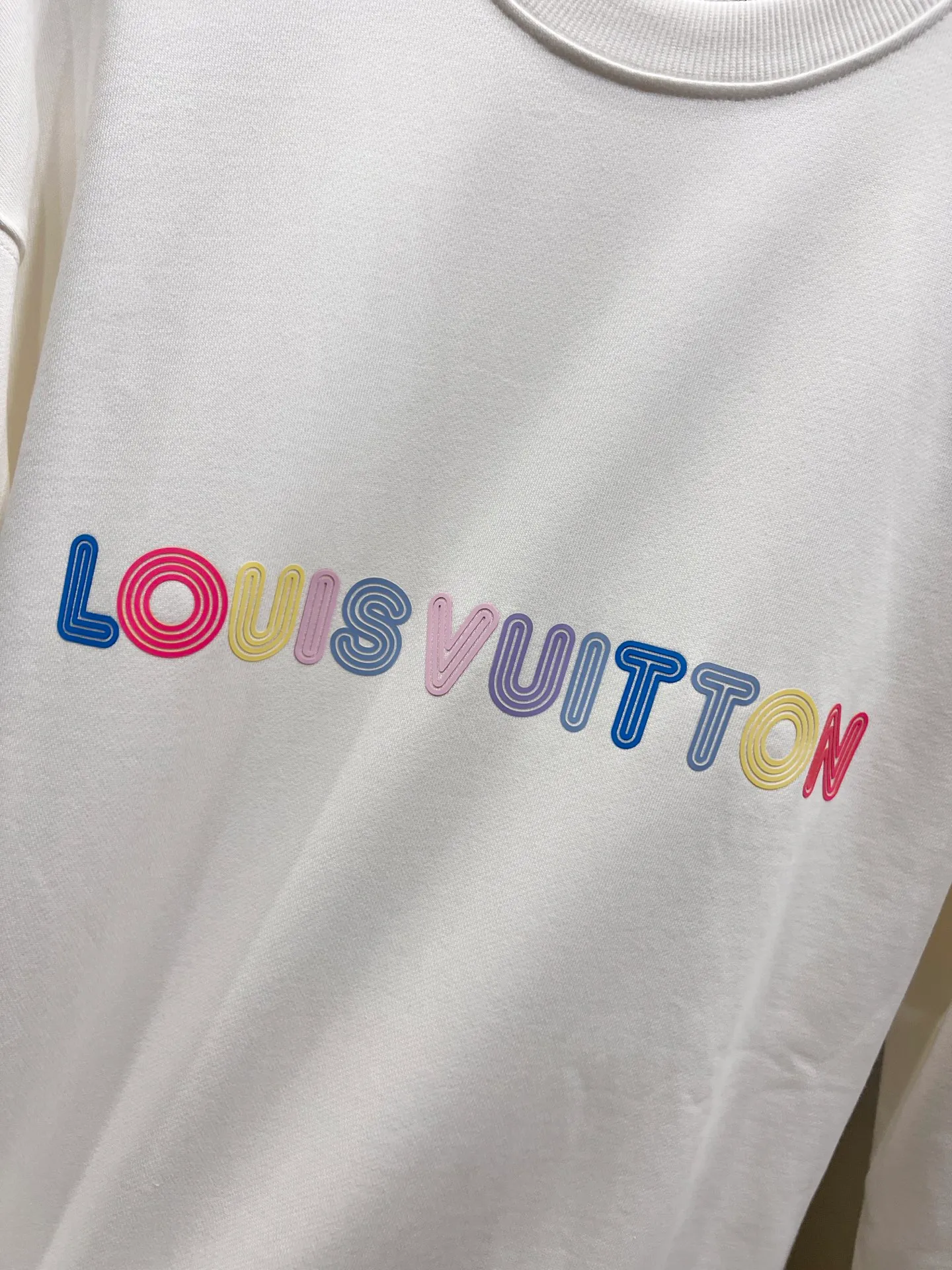 🅿️260 1v Louis* 2025 Autumn and Winter New Style Customized Double Yarn Fabric Round Neck Long Sleeve Sweater Classic Letter Foaming Technology High-End Version! The same loose version for men and women S M L XL XXL five sizes color black white